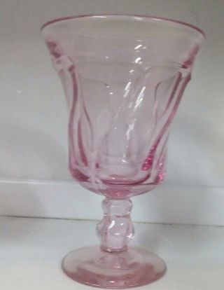 Fostoria Jamestown Pink Swirl 5 - 3/4 " Water Goblets Set Of 8 -