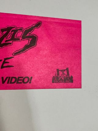 NOS Vintage Surf Nazis Must Die Promotional Bumper Sticker Troma Rare Movie VHS 5