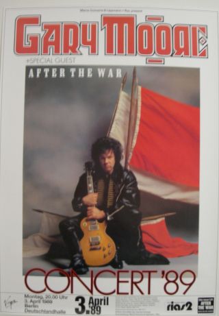 Gary Moore Concert Tour Poster 1989 After The War