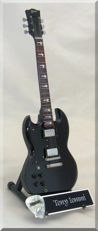 Tony Iommi Miniature Guitar Lefty Sg W/ Guitar Pick