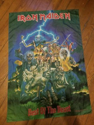 1996 Iron Maiden Best Of The Beast Album Rare Vintage Poster Cloth Flag Tapestry