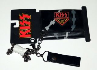 Kiss Band Army Raised Metal Logo Wallet Chain 2007 Display Card Gene
