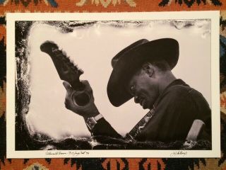 Clarence " Gatemouth " Brown 1974 Orleans Jazz Fest Print Signed J.  W.  De Buys