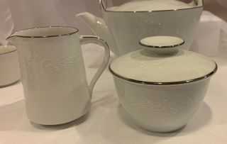 Noritake Reina 6450 Q 17 Pc Demitasse Tea Set Teapot Sugar Creamer Cups Saucers 7