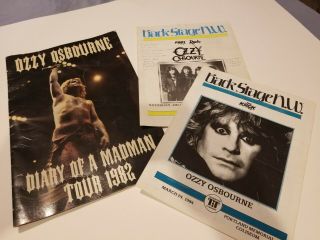 Ozzy Osbourne 1982 Diary Of A Madman Tour Program,  2 More Programs 1981 & 82