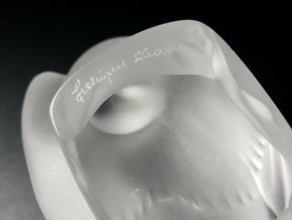 Vintage Lalique Crystal Sparrow Bird Paperweight 11606 Head Up,  Signed,  1946 - 77 2
