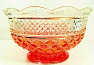 Vintage Carnival Glass Pink/amber/clear Large Fruit Bowl (6 " Tall X 10 " Wide) Gc