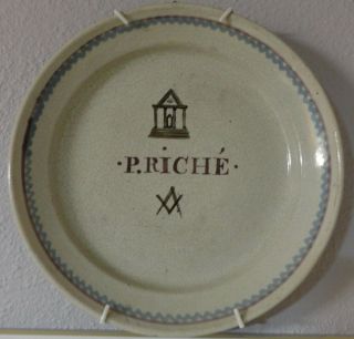 Antique Masonic Plate From 1782