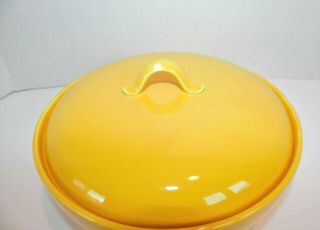 Vintage Homer Laughlin Rythym yellow Covered Casserole dish MCM Fiesta ware 2