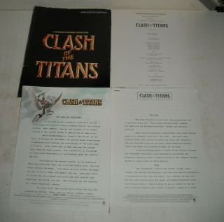 1981 Clash Of The Titans Movie Press Kit Ray Harryhausen Classic Harry Hamlin