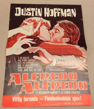 " Alfredo,  Alfredo " Dustin Hoffmann Sandrelli 1972 Danish Movie Press Release Kit