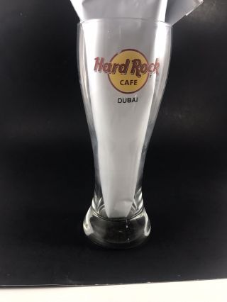 Hard Rock Cafe Dubai Pilsner Beer Glass Barware Very Rare