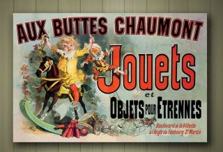 Aux Buttes Chaumont Jouets Framed Canvas Poster Size A1 A2 A3 Or A4 Friends Add