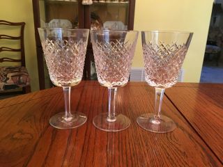 Absolutely Stunning Set Of 3 Waterford Irish Crystal Alana 6 7/8” Water Goblets