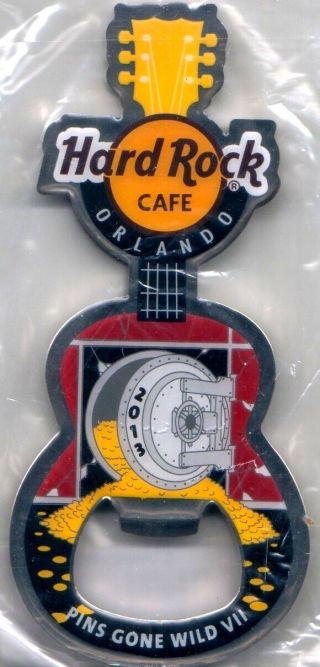 Hard Rock Cafe Orlando " Pins Gone Wild Vii " Bottle Opener Guitar Magnet - Rare