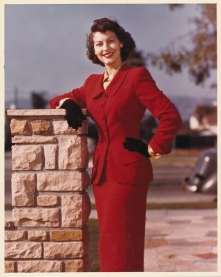 Ava Gardner Rare 1940s Outdoor Fashion Studio Color Portrait Photo