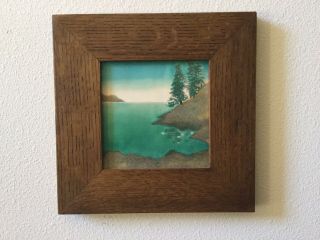 Arts & Crafts Revival Scenic Tile By Lyn King Craftsmen Style Frame Greuby - Like