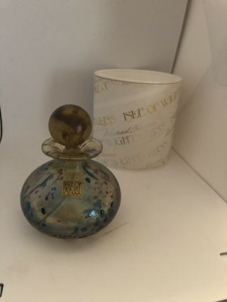Isle Of Wight Iridescent Flecked Bronze And Green Scent Bottle
