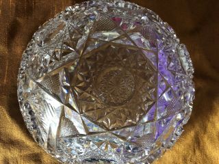 Antique Hawkes American Cut Glass Heavy Crystal Bowl 5