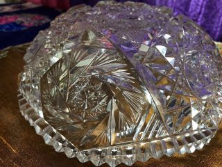 Antique Hawkes American Cut Glass Heavy Crystal Bowl 6