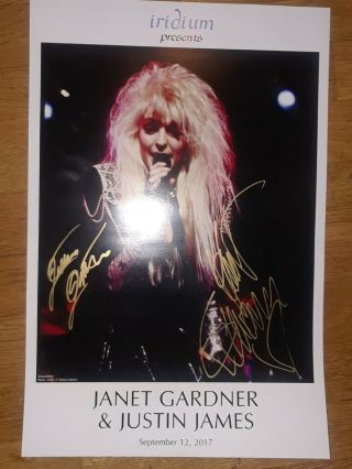 Janet Gardner Of Vixen Signed Limited Edition Event Show Poster Nyc 9/12/2017