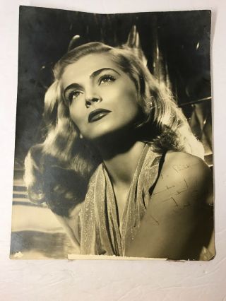 Early Signed Autograph Actress Lizabeth Scott Photo Picture 10 " X 13 "
