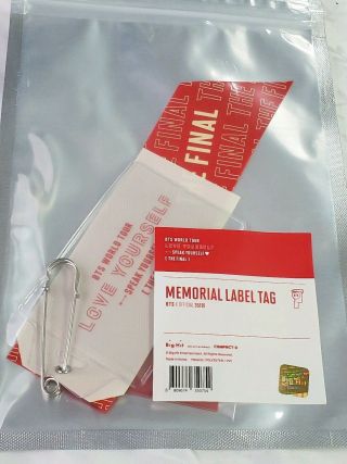 Bts World Tour Speak Yourself The Final Official Memorial Label Tag