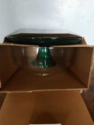 Wexford Pattern Anchor Hocking GREEN CAKE PLATE Stand & DOME Punch Bowl 4