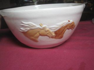 Set of 2 STORYTELLER POTTERY Ceramic Porcelain HORSES Mixing Bowls VGUC 2
