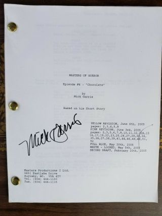 Masters Of Horror Script Autographed By Mick Garris Chocolate (2005)