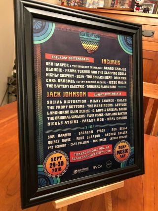 Big 10x13 Framed " Sea Hear Now " 2018 Asbury Park,  Jersey Concerts Promo Ad