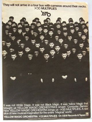 Yellow Magic Orchestra 1980 Poster Advert Xoo Multiplies Ymo