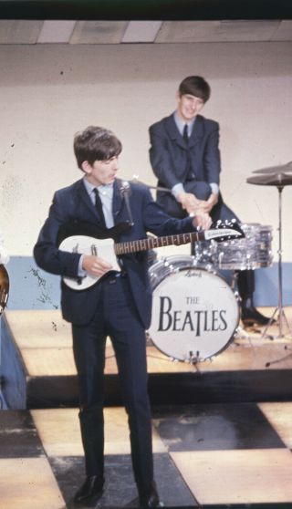 The Beatles George Harrison Ringo Starr Early Vintage Photo 35mm Slide