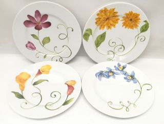 Westbury Court Lyrical Blooms Set Of 4 Dinner Plates