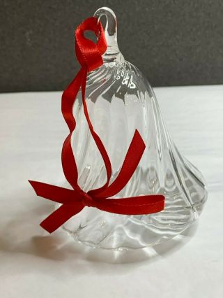 Steuben Glass - Holiday Bell Christmas Ornament,  W/dust Bag -