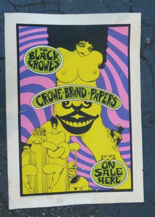 , / Black Crowes Rolling Paper Store Poster Psychedelic 1996 Akiro Uno