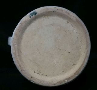 Rare Antique Salt Glaze Indian SWASTIKA (Good Luck) Stoneware Pitcher w Sponging 6
