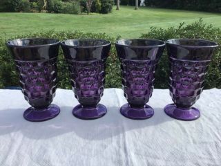 Deep Purple Fostoria American Pattern 5 3/4” 10 Oz Ice Tea Water Goblets