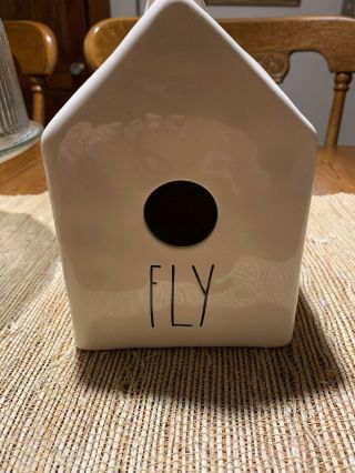 Rae Dunn FLY Birdhouse By Magenta With Birds Nest RARE 2