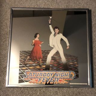Vintage Saturday Night Fever Mirror Wall Plaque 1977 John Travolta.