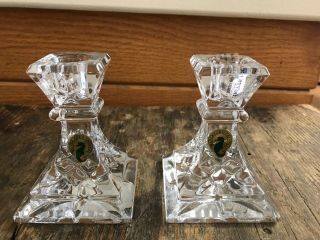 Waterford Crystal Lismore Ireland Candle Holders/candlesticks Pair ☆ 4 Inch ☆