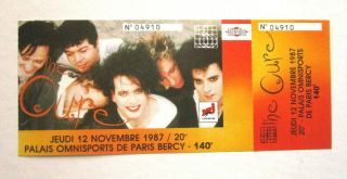 Cure Concert Ticket Paris Bercy 1987 In Conditions