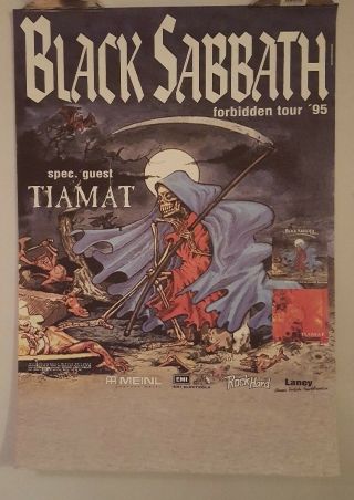 Black Sabbath Forbidden Tour 1995 Concert Poster Tiamat