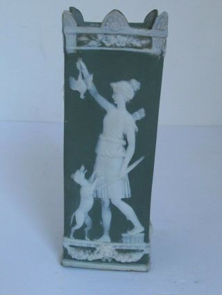 Antique Jasperware Schafer & Vater Vase Artemis And Pan