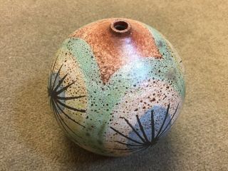 Mid - Century Style,  Wheel - Thrown Studio Pottery Vase Or Weed Pot