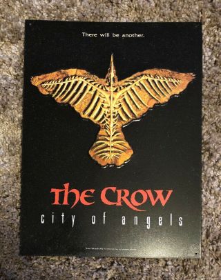 The Crow City Of Angels Movie Metal Sign Vincent Perez Brandon Lee Rare 12 X 16