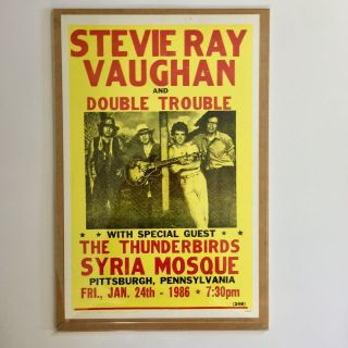 1986 Tribune Showprint Stevie Ray Vaughan @ Pittsburgh 17” X 11” Concert Poster