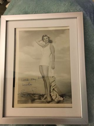 Rare Esther Williams In Swim Suit Autograph Photograph Signed Frame Picture 5x7”