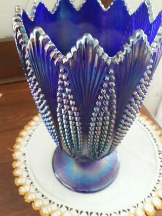 Stunning Carnival Glass " Aurora Jewels " Corn Vase I/g
