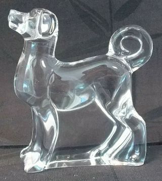 Baccarat Crystal Akita Dog Figurine Paperweight Made In France Signed